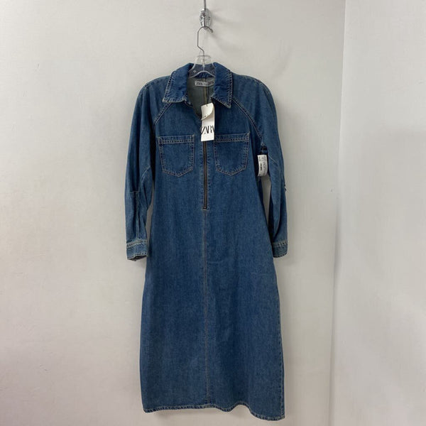 ZARA WOMEN'S DRESS blue M