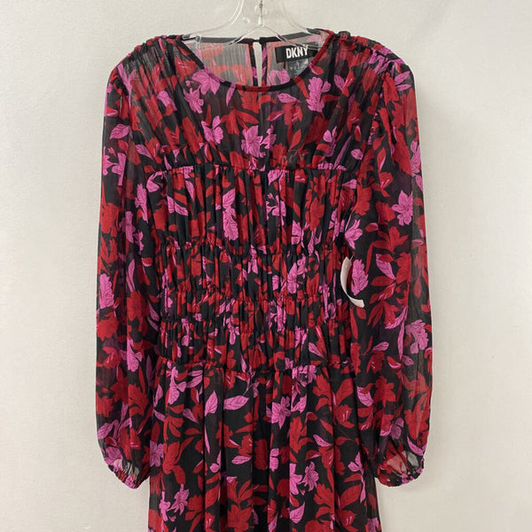 DKNY WOMEN'S DRESS navy red pink mix 8