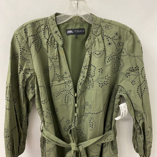 ZARA WOMEN'S DRESS olive green M