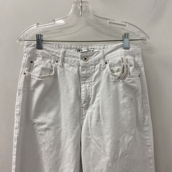 ZARA WOMEN'S JEANS white 8