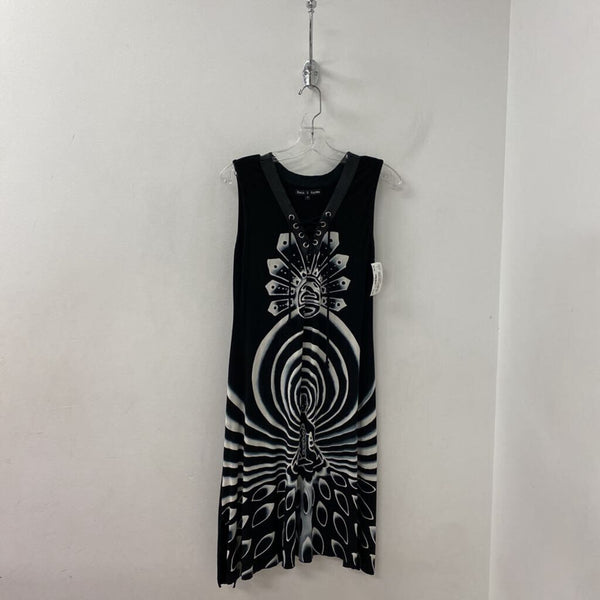 ROCK 'N KARMA WOMEN'S DRESS black white mix M