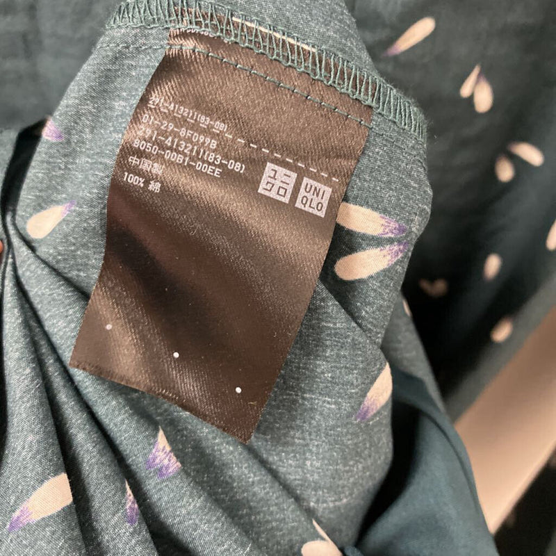 UNIQLO WOMEN'S DRESS green white print M