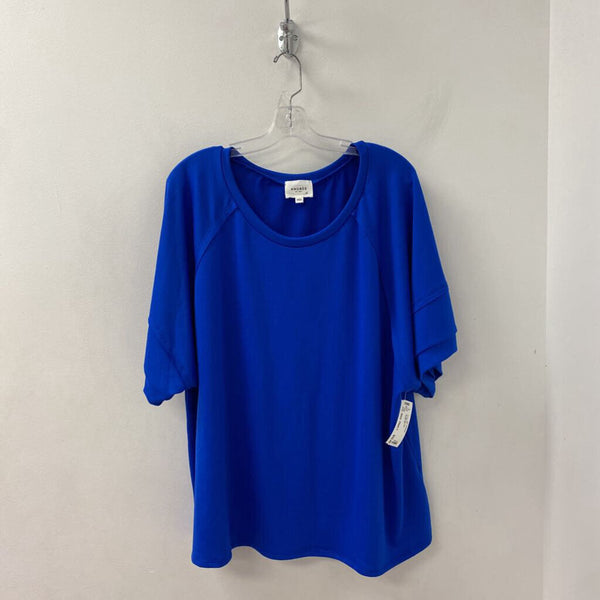 WOMEN'S PLUS TOP blue 1X