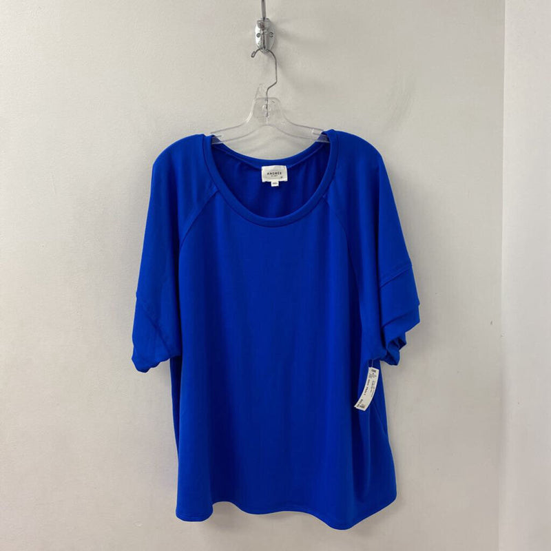 WOMEN'S PLUS TOP blue 1X