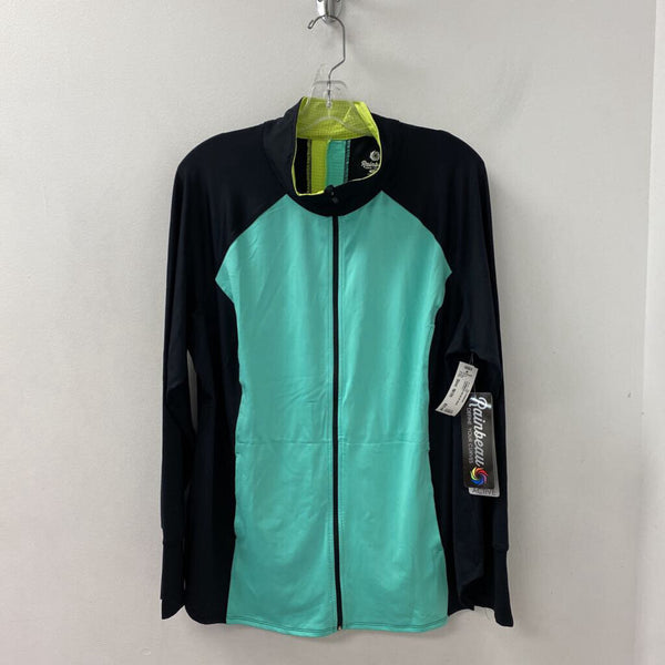 WOMEN'S PLUS TOP black yellow turquoise 18/20