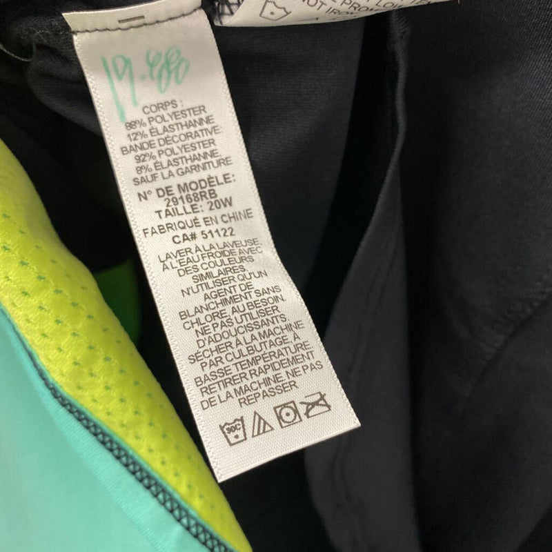 WOMEN'S PLUS TOP black yellow turquoise 18/20
