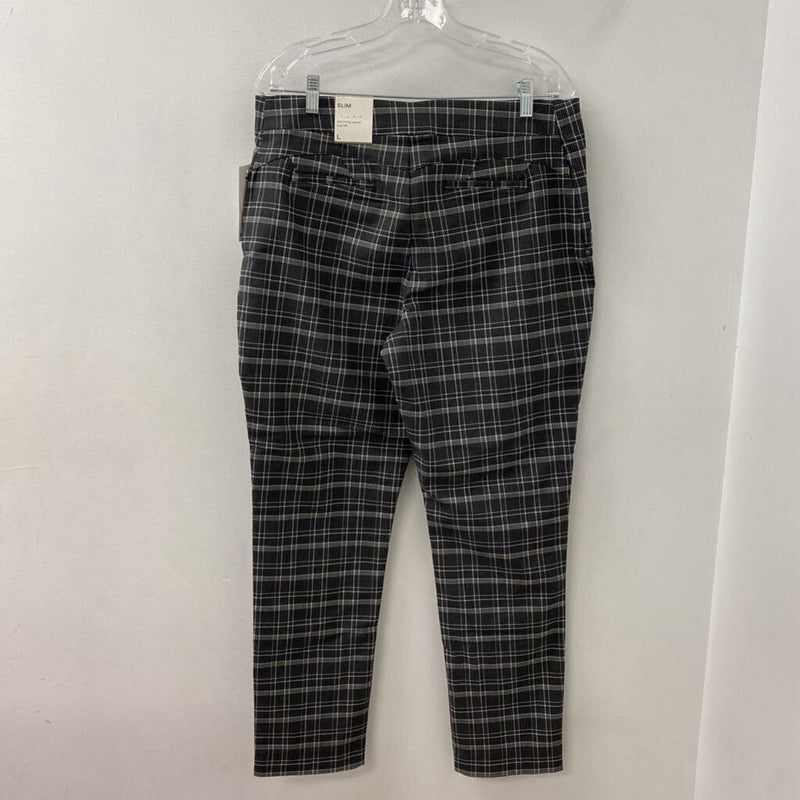 CLEO WOMEN'S PANTS grey white plaid L