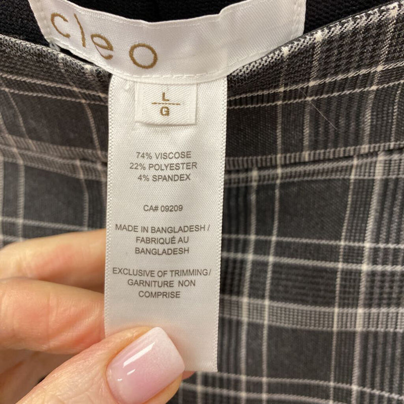 CLEO WOMEN'S PANTS grey white plaid L