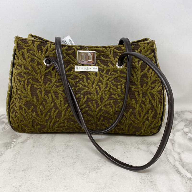 KAREN WILSON WOMEN'S BAG olive green brown mix