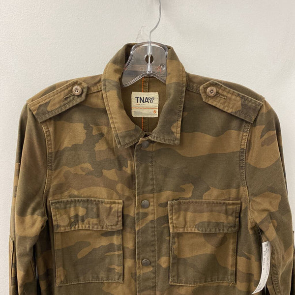 TNA WOMEN'S COAT brown army green mix S