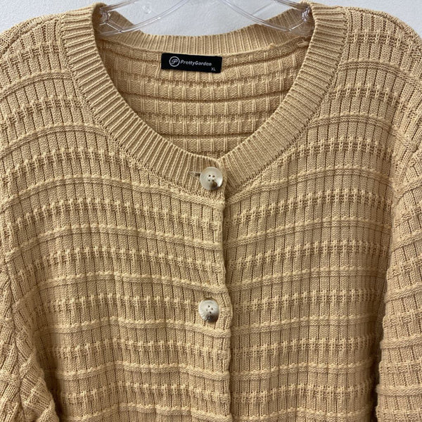 pretty garden WOMEN'S CARDIGAN beige XL