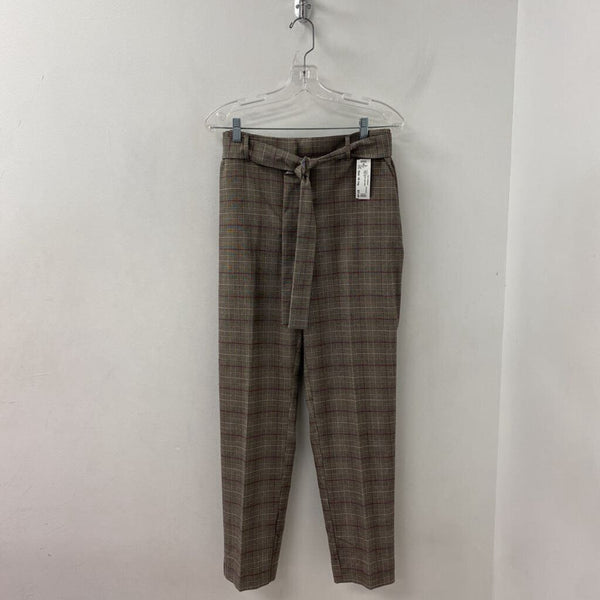 REITMANS WOMEN'S PANTS brown pink plaid 14 reg
