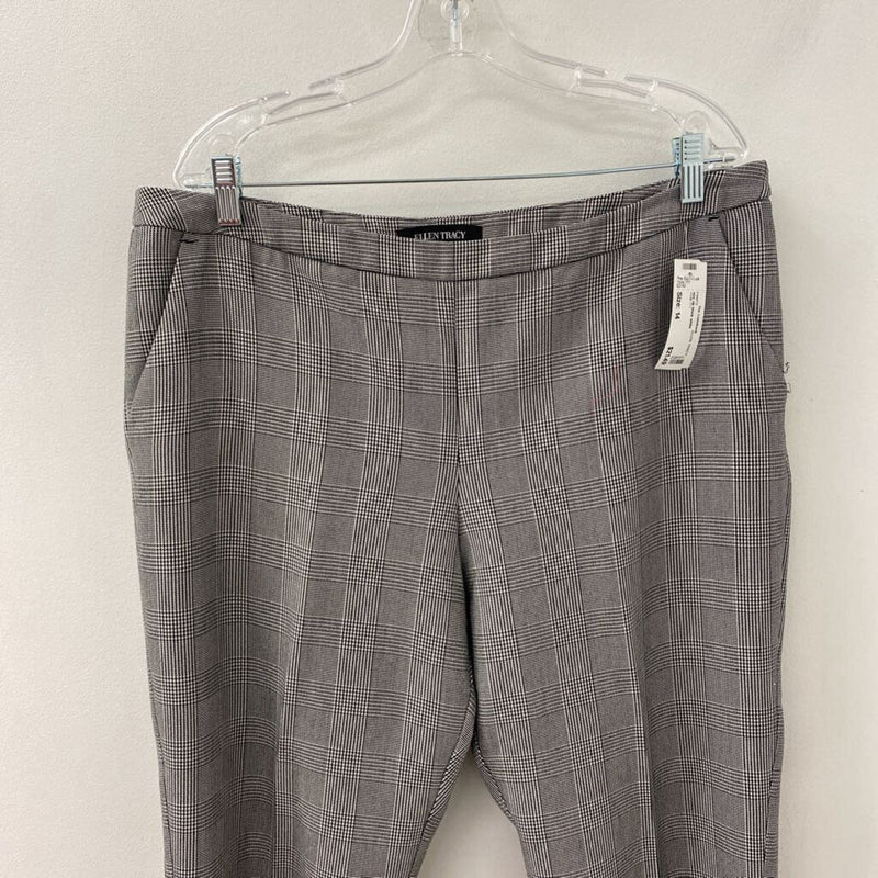 ELLEN TRACY WOMEN'S PANTS black white plaid,houndstooth 14