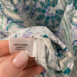 LANE BRYANT WOMEN'S PLUS TOP blue turquoise white print 18/20