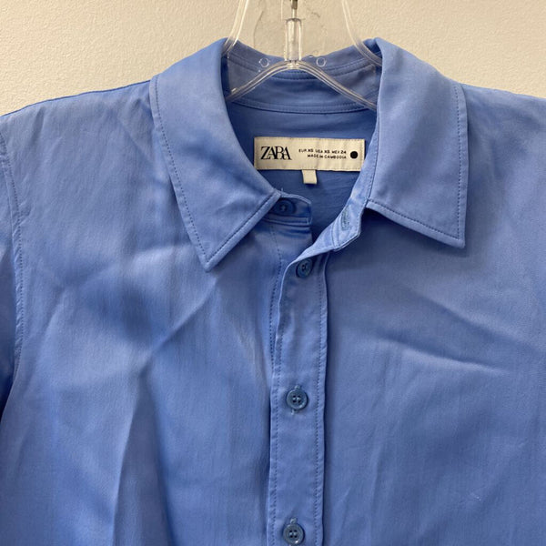 ZARA WOMEN'S BLOUSE/SHIRT blue XS