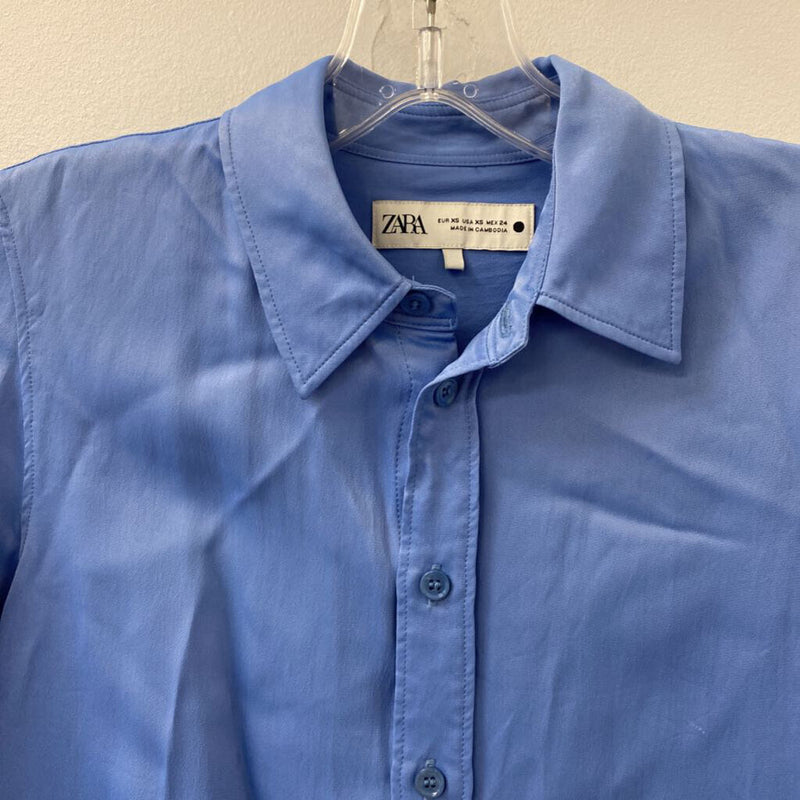 ZARA WOMEN'S BLOUSE/SHIRT blue XS