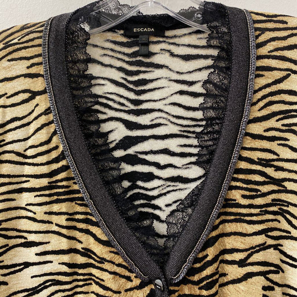ESCADA WOMEN'S CARDIGAN animal print S/36