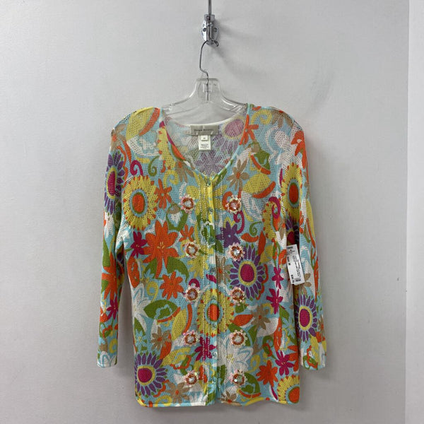 SUSAN BRISTOL WOMEN'S CARDIGAN white multi floral M