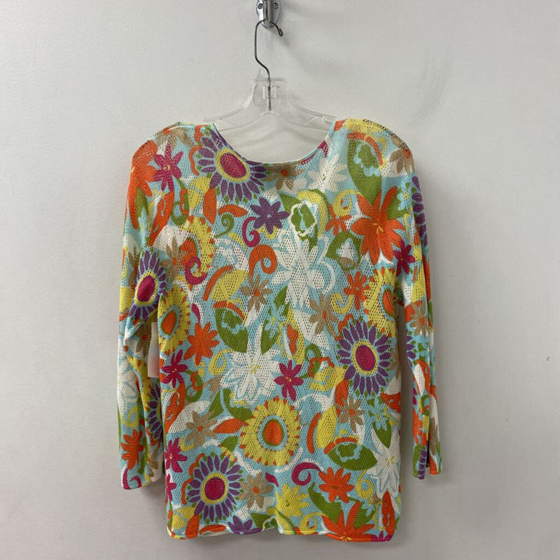 SUSAN BRISTOL WOMEN'S CARDIGAN white multi floral M