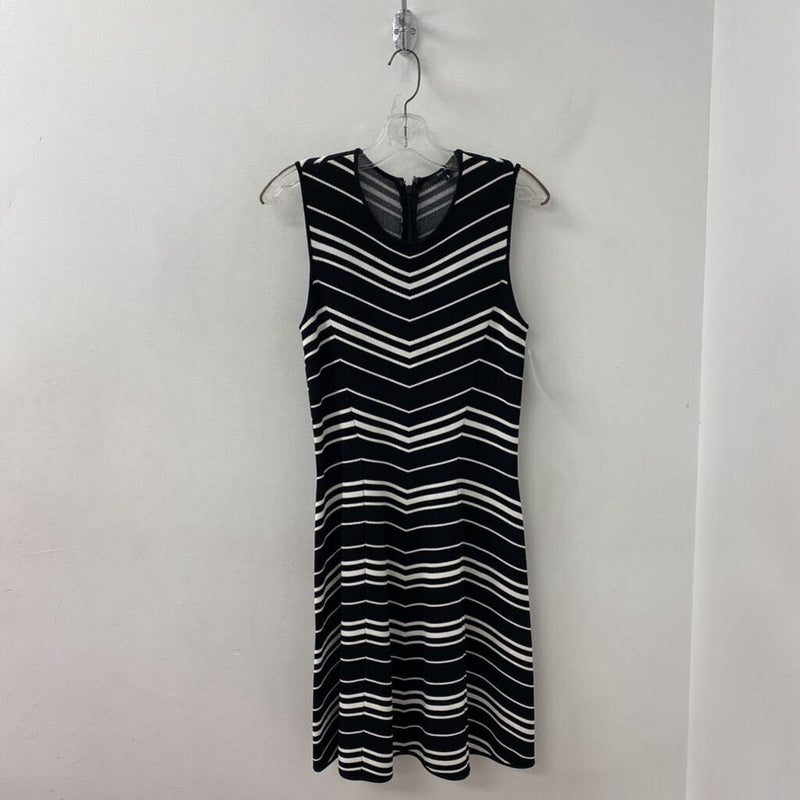 PINK TARTAN WOMEN'S DRESS black white stripe S