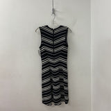 PINK TARTAN WOMEN'S DRESS black white stripe S