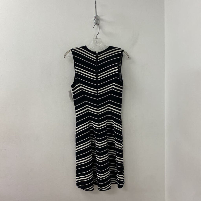 PINK TARTAN WOMEN'S DRESS black white stripe S