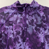 ATHLETA WOMEN'S ACTIVE TOP purple floral & stripe XS