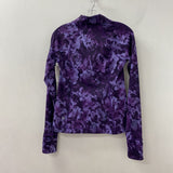 ATHLETA WOMEN'S ACTIVE TOP purple floral & stripe XS