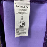ATHLETA WOMEN'S ACTIVE TOP purple floral & stripe XS