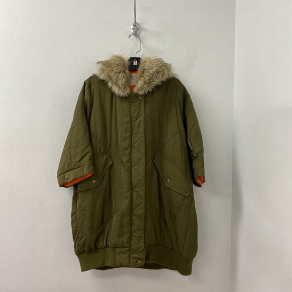 PILCRO WOMEN'S COAT olive green S/M