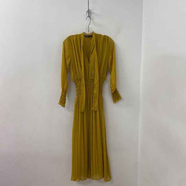 ZARA WOMEN'S DRESS mustard yellow XS