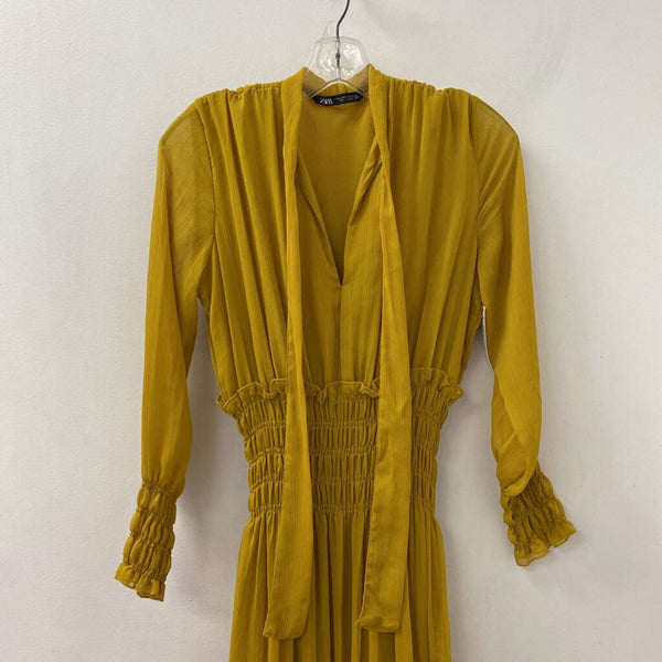 ZARA WOMEN'S DRESS mustard yellow XS