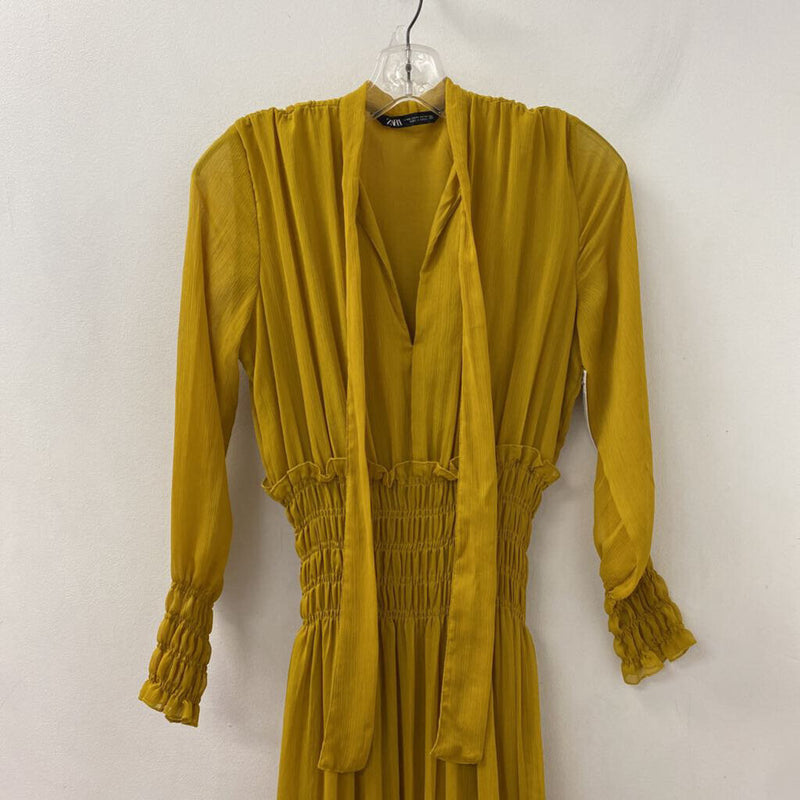 ZARA WOMEN'S DRESS mustard yellow XS