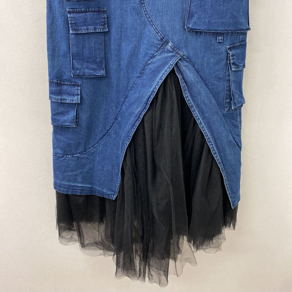 RUNDHOLZ WOMEN'S SKIRT blue black mix S
