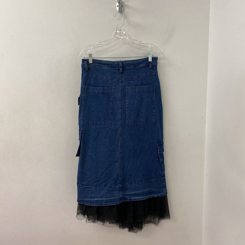 RUNDHOLZ WOMEN'S SKIRT blue black mix S