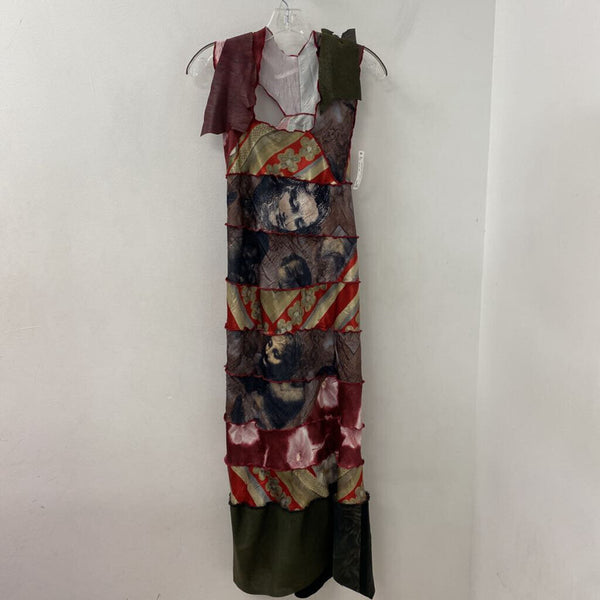 WOMEN'S DRESS red black multi mix M