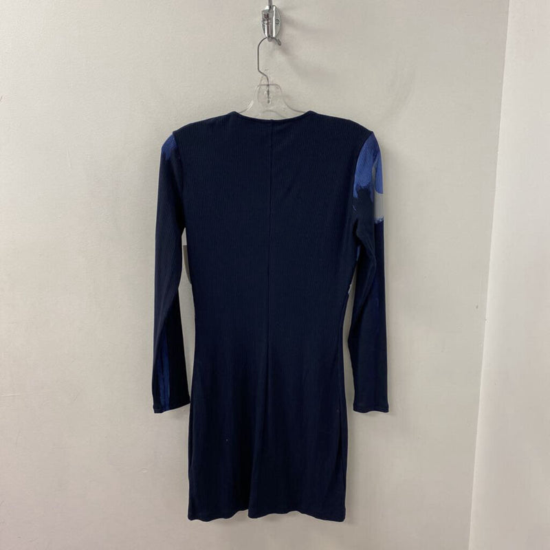 DESIGUAL WOMEN'S DRESS navy blue yellow mix L