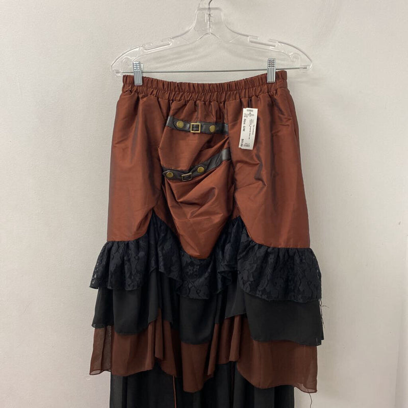 WOMEN'S SKIRT burgundy black mix S/M