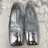 PRADA WOMEN'S FLATS silver 38