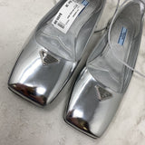 PRADA WOMEN'S FLATS silver 38