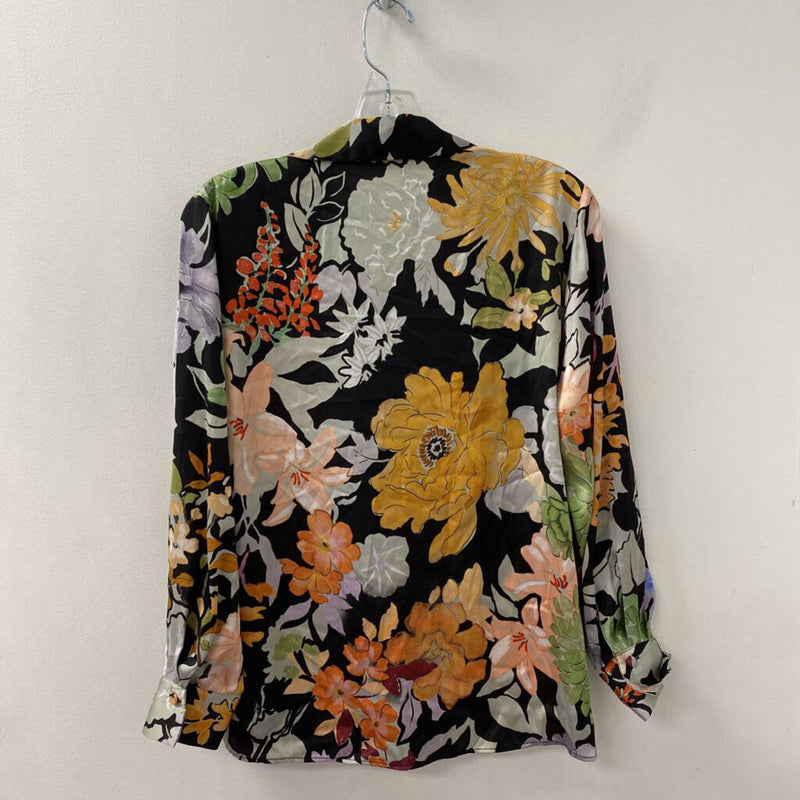 ZARA WOMEN'S BLOUSE/SHIRT black multi mix XS
