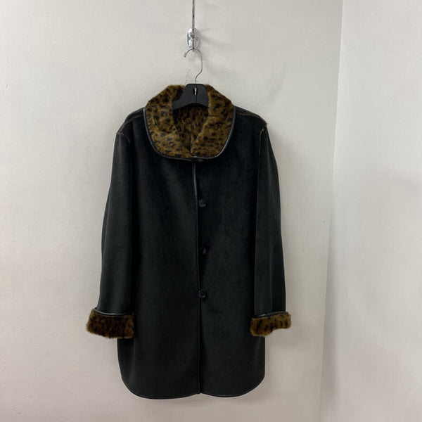 WOMEN'S PLUS OUTERWEAR black brown mix 2X
