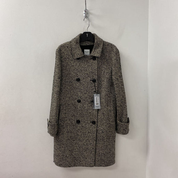 CINZIA ROCCA WOMEN'S COAT black cream mix 12