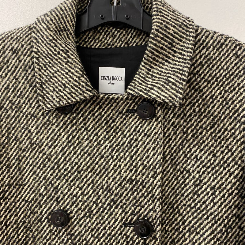 CINZIA ROCCA WOMEN'S COAT black cream mix 12