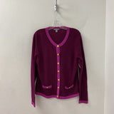 CHARTER CLUB WOMEN'S CASHMERE burgundy pink mix XL