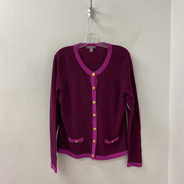 CHARTER CLUB WOMEN'S CASHMERE burgundy pink mix XL