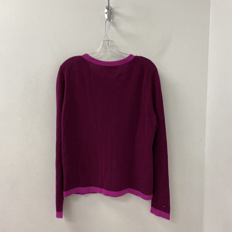 CHARTER CLUB WOMEN'S CASHMERE burgundy pink mix XL