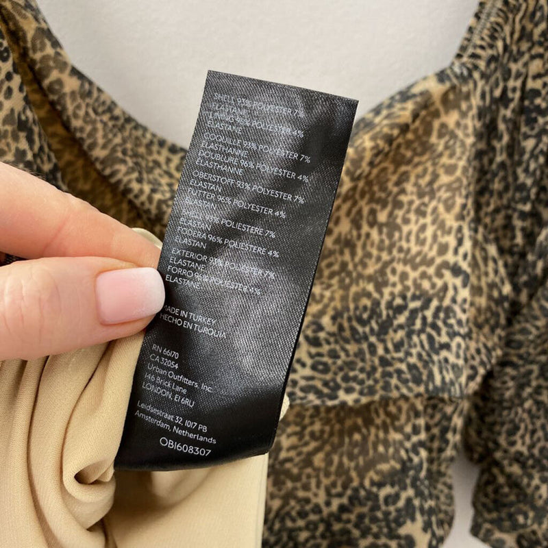 ANTHROPOLOGIE WOMEN'S TOP black tan mix M