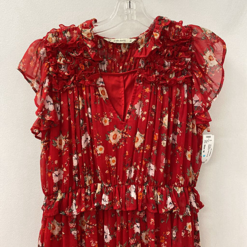 ZARA WOMEN'S DRESS red mix M