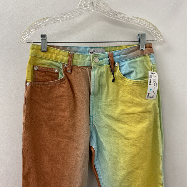ZARA WOMEN'S JEANS rainbow mix 6